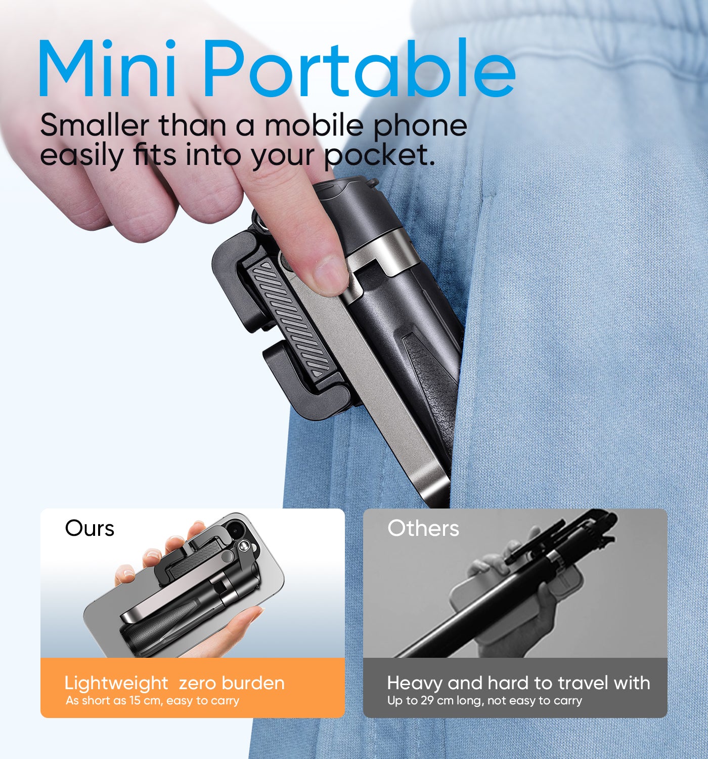 MAGIC JOHN Portable multifunctional selfie stick