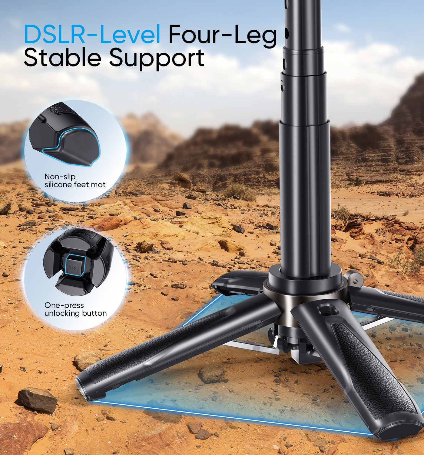 MAGIC JOHN Portable multifunctional selfie stick