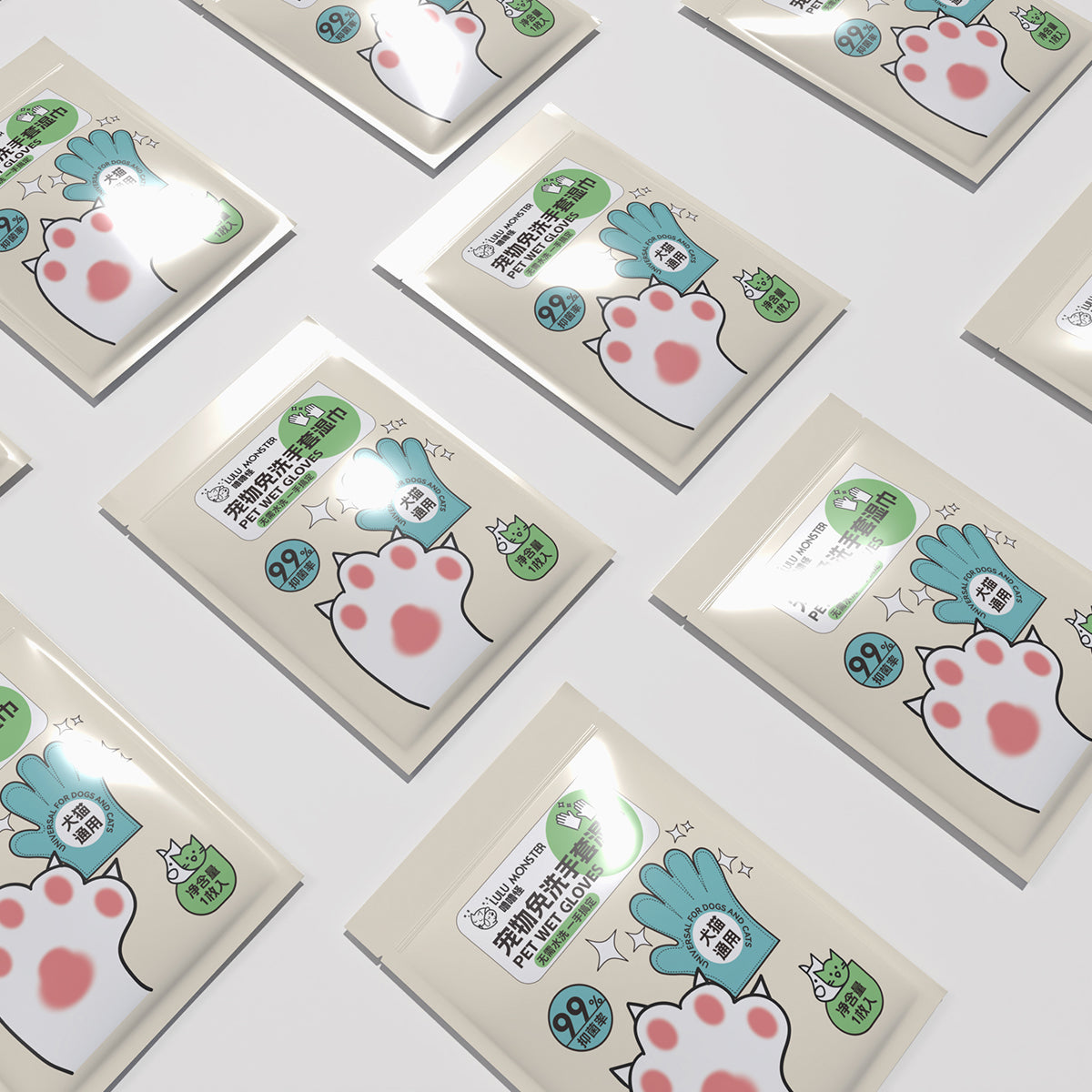 lulumonster Pet Glove Wipes